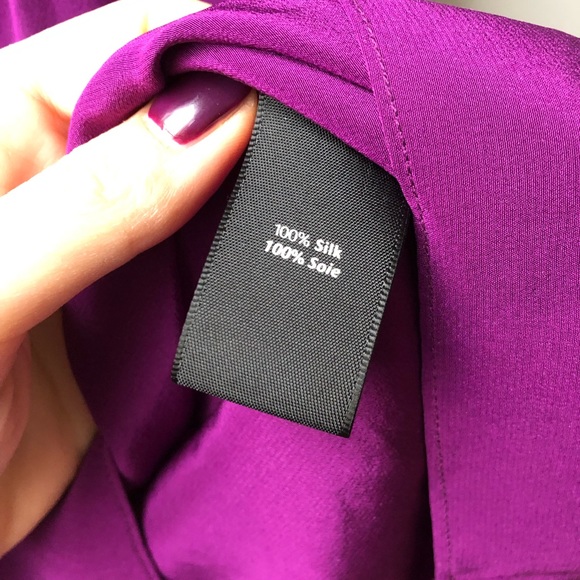 ❤️❤️ Elizabeth and James Penelope Purple Silk Dress M - Picture 6 of 8